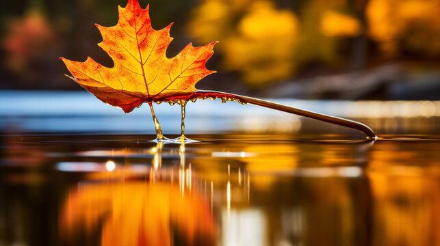maple syrup pouring on spoon