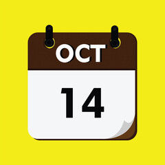 calendar with a date of the year, calendar with a date, 14 october icon, new calender, calender icon