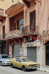 Fototapeta na wymiar Beirut, Lebanon — 24.04.2023: Old houses in the Achrafieh district in Beirut