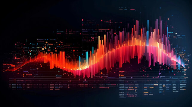 Abstract Futuristic infographic with Visual data complexity, represent Big data concept, node base programming. Cyberspace, technology, internet