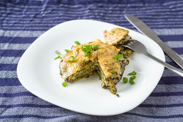 BAKED MUSHROOMS STUFFED WITH SPINACH