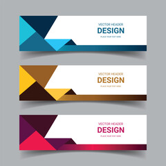 Set of colorful Vector abstract banners and Web banner design background or header Templates and creative modern flat material design style