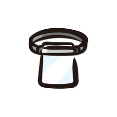 Face shield - Infectious disease and medical icon/illustration (Hand-drawn line, colored version)