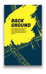 Abstract grunge background cover design with brush strokes concept. Design element for posters, magazines, book covers, brochure template, flyer, presentation.