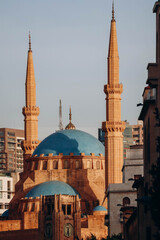 Fototapeta na wymiar The Mohammad Al-Amin Mosque, a Sunni Muslim mosque located in downtown Beirut.