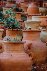 Obraz premium Clay pots at the ruins of the Roman baths in the center of Beirut
