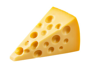 Slice of cheese isolated on transparent or white background, png