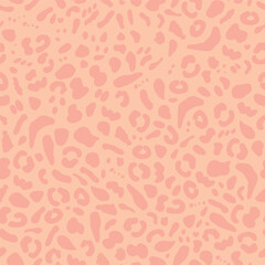 Pink leopard print seamless vector pattern. Animal print vector repeat pattern. Abstract animal print pattern.