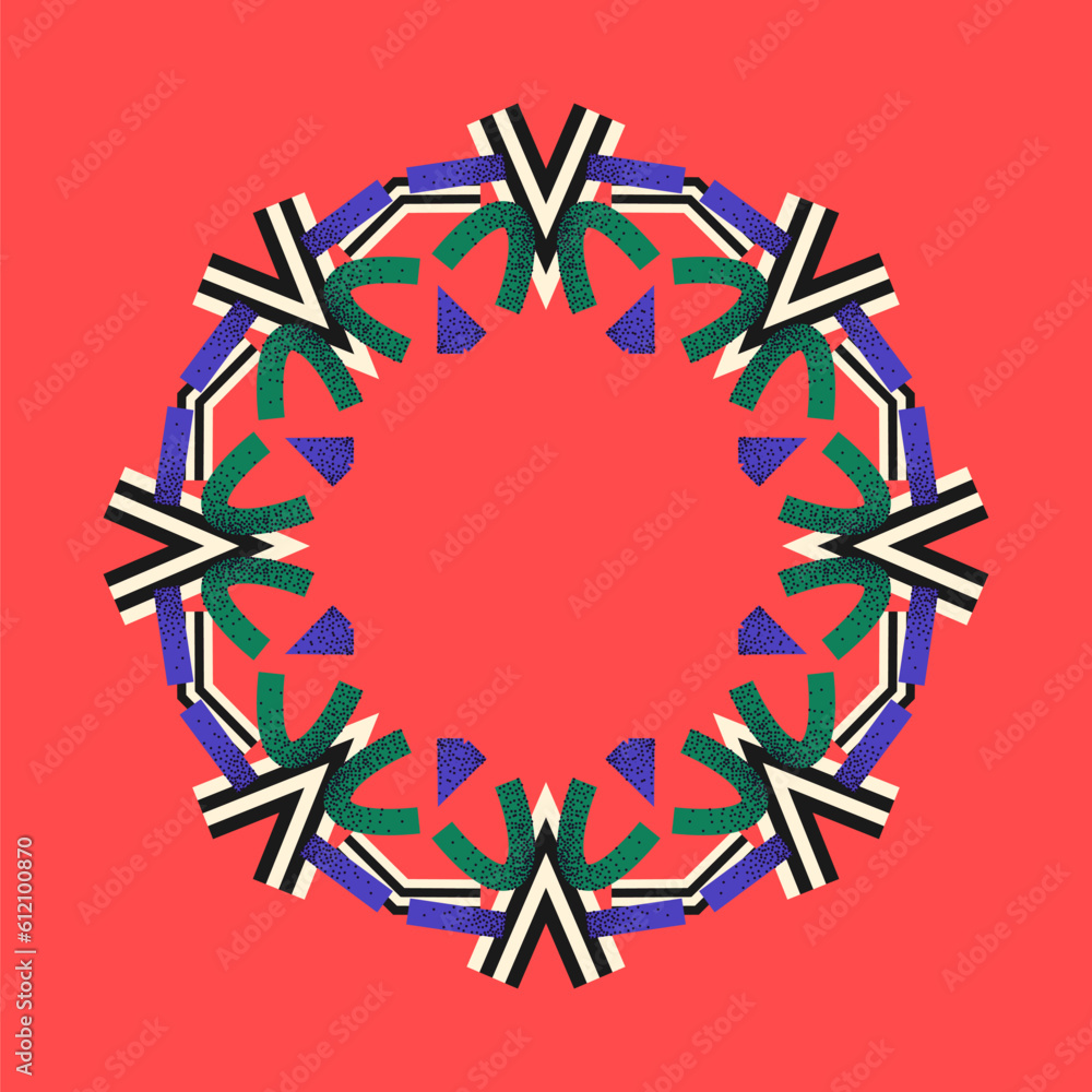 Poster symmetrical composition of geometric shapes. abstract element for design. vector illustration in a f