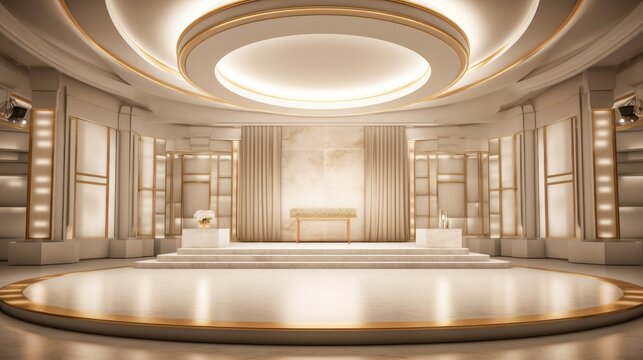 3D luxury podium stage backdrop product presentation background Generative AI Illustration