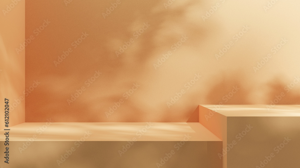 Aufkleber empty room interior stage background for design products and presentations with sunlight and shadows