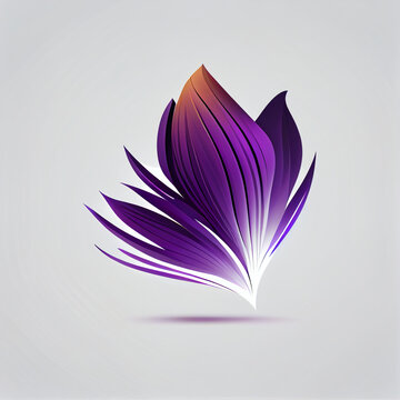 Crocus flower as a logo on a white background, magenta colors. AI generative.