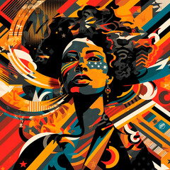 African American patriots illustration, Generative AI