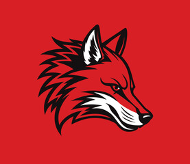 Obraz premium Red Coyote Logo Vector