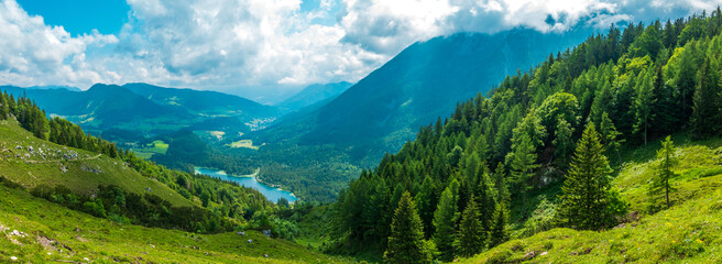 Fototapeta na wymiar Beautiful Halsalm, Berchtesgaden, Germany, on a sunny summer day. 