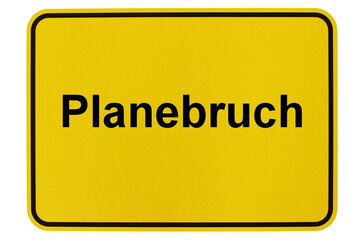 Illustration eines Ortsschildes der Gemeinde Planebruch in Brandenburg