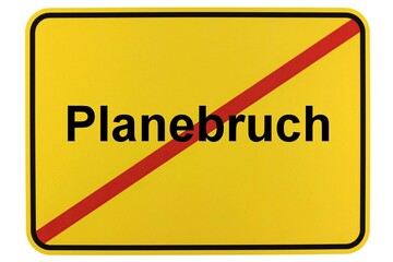Illustration eines Ortsschildes der Gemeinde Planebruch in Brandenburg