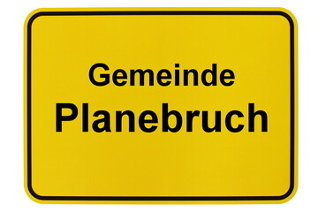 Illustration eines Ortsschildes der Gemeinde Planebruch in Brandenburg