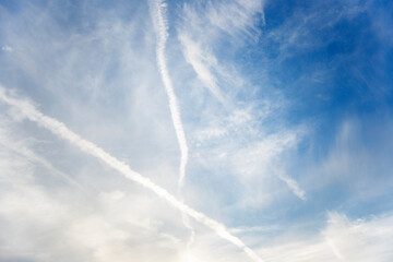clouds in the sky with planes lanes