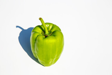 Green pepper on white background isolated 