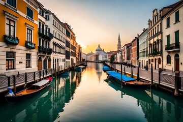 Naklejka premium grand canal city generative ai technology