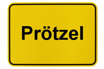 Illustration eines Ortsschildes der Gemeinde Prötzel in Brandenburg