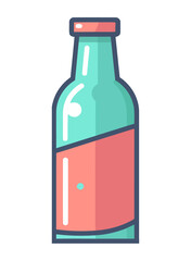 Flat sign isolated drink bottle