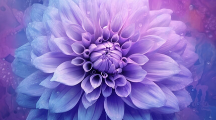 Plakat A beautiful purple flower on a matching background. Generative ai