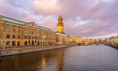 Gothenburg, the vief of city museum and Christinae church  in the city center, Sweden