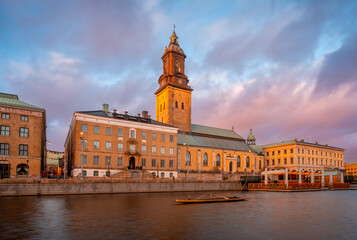 Fototapeta na wymiar Gothenburg, the vief of city museum and Christinae church in the city center, Sweden