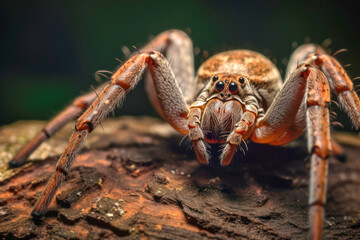 Huntsman spider, an agile arachnid known for its impressive size, unique appearance, and stealthy hunting techniques. Generative AI