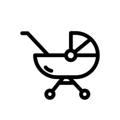 Baby Stroller Icon - Thin line icon - Nursery - EDITABLE STROKE - EPS Vector