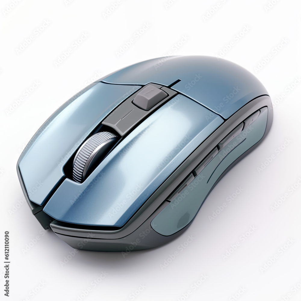Poster wireless computer mouse isolated on white background generative ai