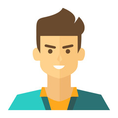 Smiling man avatar symbolizes success and happiness