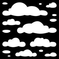 Vector Collection Set of Cloud Silhouettes