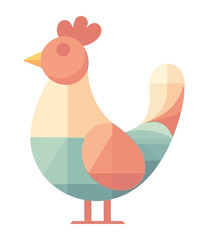 Cute cartoon rooster farm animal