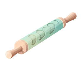 Rustic wooden rolling pin for homemade dough