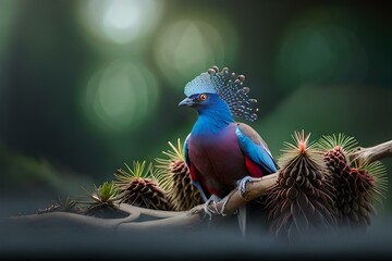 close up of a lorikeet peacock in the garden generated by ai