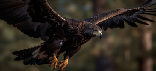 Eagle. Flying Eagle. Eagle Isolated. outdoors. wildlife. Made With Generative AI.