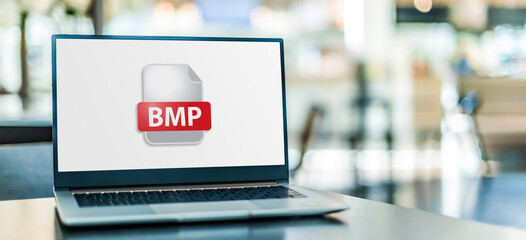 Laptop computer displaying the icon of BMP file