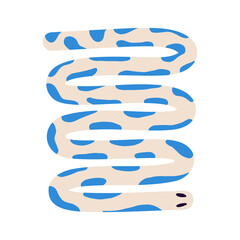 snake in modern trendy naive style. Minimalistic funky bizarre snake