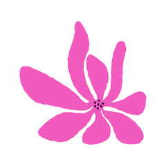 curvy flower in retro hippie style. Aesthetic flowers in the style of Matisse