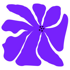 curvy flower in retro hippie style. Aesthetic flowers in the style of Matisse