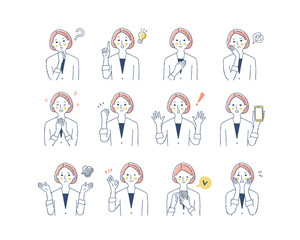 女性の表情　バリーエーションセット