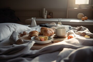Breakfast in bed - obrazy, fototapety, plakaty