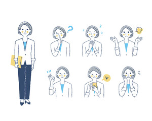 女性の表情　バリーエーションセット