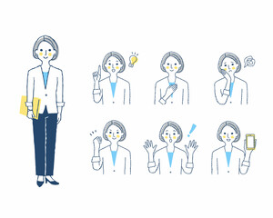 女性の表情　バリーエーションセット