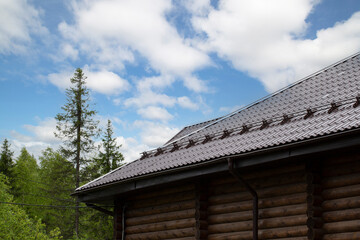 Metal tile.Roof for the house. Modern coatings for the roof of the house.