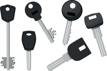 keys close-up on a white background