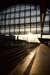 train station in the sunset